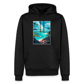 Whitsunday Australie Vintage voyage affiche WPA Art - Sweat à capuche Premium bio Homme - noir - Devant - Nico (187cm)