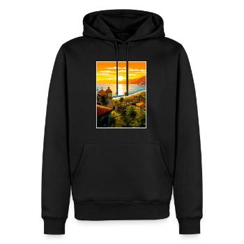 Puerto Vallarta Mexique Vintage voyage affiche WPA - Sweat à capuche Premium bio Homme - noir - Devant - Nico (187cm)
