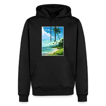 Péninsule d’Osa Costa Rica Vintage voyage affiche WPA - Sweat à capuche Premium bio Homme - noir - Devant - Nico (187cm)