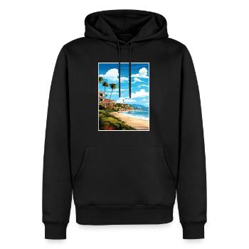 Heilige Teresa Costa Rica Vintage Reiseposter WPA - Männer Premium Bio Hoodie - Schwarz - Vorne - Nico (187cm)