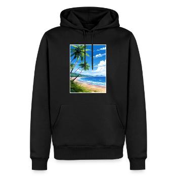 Péninsule d’Osa Costa Rica Vintage voyage affiche WPA - Sweat à capuche Premium bio Homme - noir - Devant - Nico (187cm)