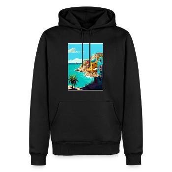 Isla Mujeres Dekoration Vintage Reiseposter WPA - Männer Premium Bio Hoodie - Schwarz - Vorne - Nico (187cm)