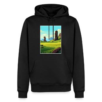 Osterinsel Dekoration Vintage Reiseposter WPA - Männer Premium Bio Hoodie - Schwarz - Vorne - Nico (187cm)