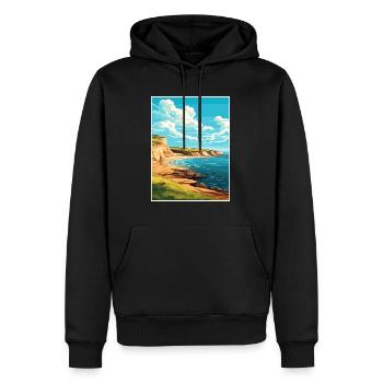 Valdes péninsule Argentine Vintage affiche de voyage - Sweat à capuche Premium bio Homme - noir - Devant - Nico (187cm)