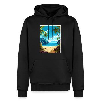 Îles Caïmans Caraïbes Vintage Travel Poster WPA - Sweat à capuche Premium bio Homme - noir - Devant - Nico (187cm)