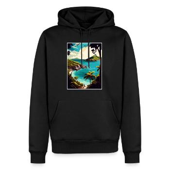 Îles Vierges américaines Caraïbes Vintage affiche de voyage - Sweat à capuche Premium bio Homme - noir - Devant - Nico (187cm)