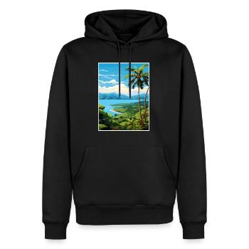 Péninsule de Nicoya Costa Rica Vintage Travel Poster - Sweat à capuche Premium bio Homme - noir - Devant - Nico (187cm)