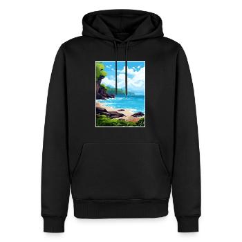 Péninsule de Papagayo Costa Rica affiche de voyage - Sweat à capuche Premium bio Homme - noir - Devant - Nico (187cm)