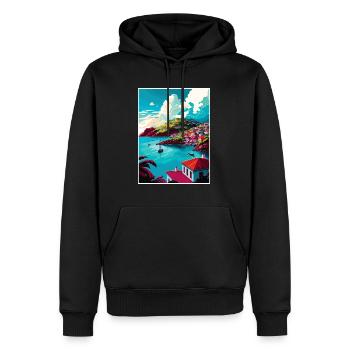 Grenada Caribbean Vintage Travel Poster Souvenir - Men’s Premium Organic Hoodie - black - Front - Nico (187cm)