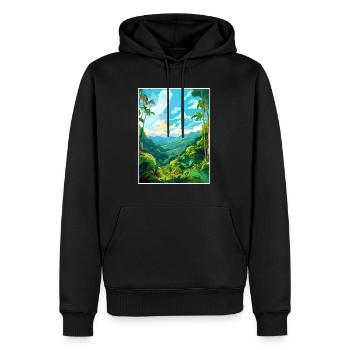 Amazone Rainforest Vintage voyage affiche Souvenir - Sweat à capuche Premium bio Homme - noir - Devant - Nico (187cm)