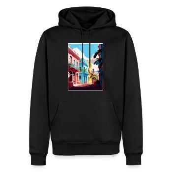 San Juan Karibik Vintage Reiseposter Souvenir - Männer Premium Bio Hoodie - Schwarz - Vorne - Nico (187cm)