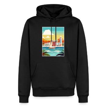 San Juan Karibik Vintage Reiseposter Souvenir - Männer Premium Bio Hoodie - Schwarz - Vorne - Nico (187cm)