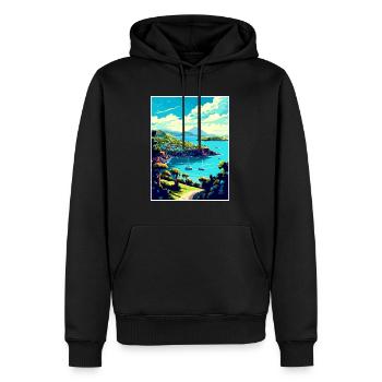 Grenada Caribbean Vintage Travel Poster Souvenir - Men’s Premium Organic Hoodie - black - Front - Nico (187cm)