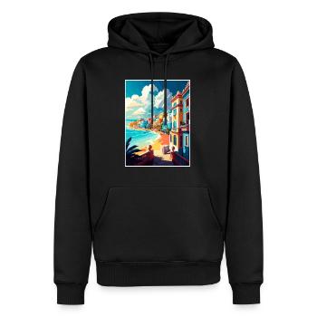 San Juan Karibik Vintage Reiseposter Souvenir - Männer Premium Bio Hoodie - Schwarz - Vorne - Nico (187cm)