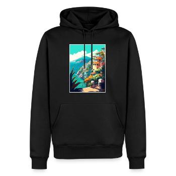 Acapulco Dekoration Vintage Reiseposter Souvenir - Männer Premium Bio Hoodie - Schwarz - Vorne - Nico (187cm)
