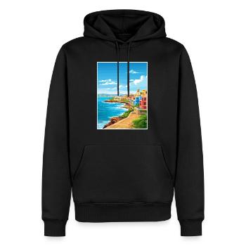 San Juan Karibik Vintage Reiseposter Souvenir - Männer Premium Bio Hoodie - Schwarz - Vorne - Nico (187cm)