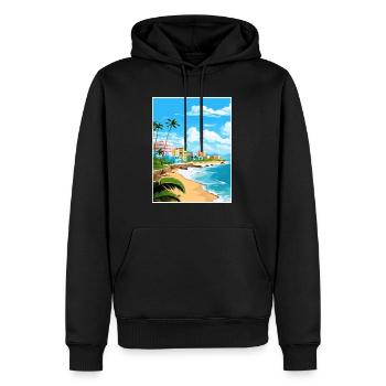San Juan Karibik Vintage Reiseposter Souvenir - Männer Premium Bio Hoodie - Schwarz - Vorne - Nico (187cm)