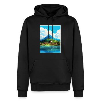 Florianopolis Brésil Vintage voyage affiche WPA Art - Sweat à capuche Premium bio Homme - noir - Devant - Nico (187cm)