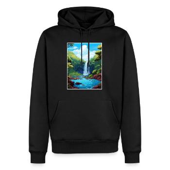 Rio Celeste Wasserfall Vintage Reiseposter WPA - Männer Premium Bio Hoodie - Schwarz - Vorne - Nico (187cm)
