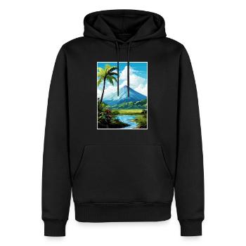 La Fortuna Costa Rica Vintage Reiseposter WPA - Männer Premium Bio Hoodie - Schwarz - Vorne - Nico (187cm)