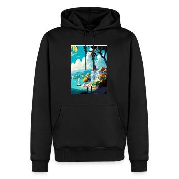 Montego Bay Caraïbes Vintage Travel Poster WPA - Sweat à capuche Premium bio Homme - noir - Devant - Nico (187cm)