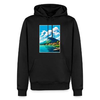 Florianopolis Brésil Vintage voyage affiche WPA Art - Sweat à capuche Premium bio Homme - noir - Devant - Nico (187cm)