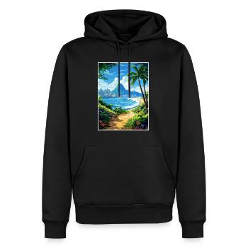 Rio De Janeiro Brésil Vintage voyage affiche WPA - Sweat à capuche Premium bio Homme - noir - Devant - Nico (187cm)