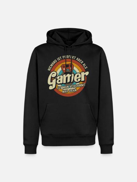 Gamer Nobody's perfect but as a gamer - Men’s Premium Organic Hoodie - black
