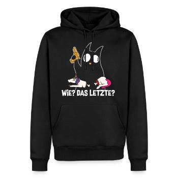 Comment le dernier chat mange les chats licornes - Sweat à capuche Premium bio Homme - noir - Devant - Nico (187cm)