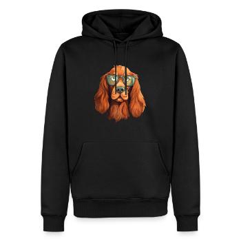 Setter Irlandais Chien Race Aquarelle Dessin Animé Kawaii G - Sweat à capuche Premium bio Homme - noir - Devant - Nico (187cm)