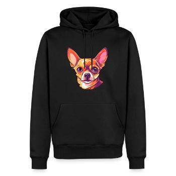 Chihuahua Dog Breed Watercolor Cartoon Kawaii Colo - Men’s Premium Organic Hoodie - black - Front - Nico (187cm)