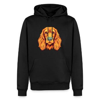 Setter irlandais chien race aquarelle dessin animé Kawaii C - Sweat à capuche Premium bio Homme - noir - Devant - Nico (187cm)