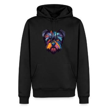 Affenpinscher chien race aquarelle dessin animé kawaii - Sweat à capuche Premium bio Homme - noir - Devant - Nico (187cm)
