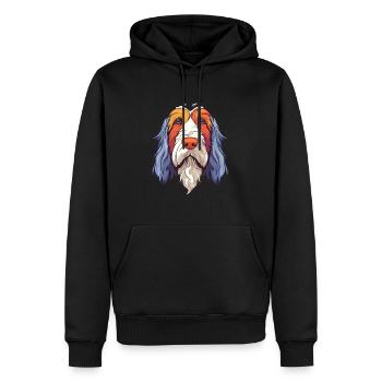 Petit Basset Griffon Vendéen race de chien aquarelle - Sweat à capuche Premium bio Homme - noir - Devant - Nico (187cm)