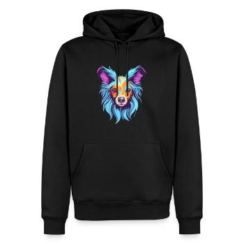 Chinesische Schopfhunderasse Aquarell-Karikatur Kawai - Männer Premium Bio Hoodie - Schwarz - Vorne - Nico (187cm)
