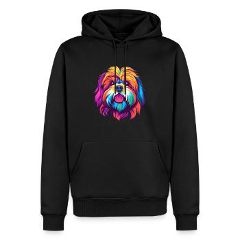 Lhasa Apso Hunderasse Aquarell Karikatur Kawaii Col - Männer Premium Bio Hoodie - Schwarz - Vorne - Nico (187cm)