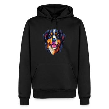 Berner Sennenhund Rasse Aquarell Karikatur Kawa - Männer Premium Bio Hoodie - Schwarz - Vorne - Nico (187cm)
