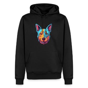 Australischer Rinderhund Rasse Aquarell Karikatur Kaw - Männer Premium Bio Hoodie - Schwarz - Vorne - Nico (187cm)