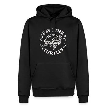 Rettung von Schildkröten, Schutz von Meerestieren - Männer Premium Bio Hoodie - Schwarz - Vorne - Nico (187cm)