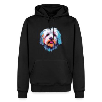 Cotons de Tuléar Race Chien Aquarelle Dessin Animé Kawa - Sweat à capuche Premium bio Homme - noir - Devant - Nico (187cm)