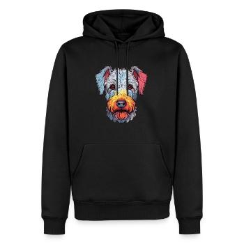 Pumi Hunderasse Aquarell Karikatur Kawaii Bunt - Männer Premium Bio Hoodie - Schwarz - Vorne - Nico (187cm)