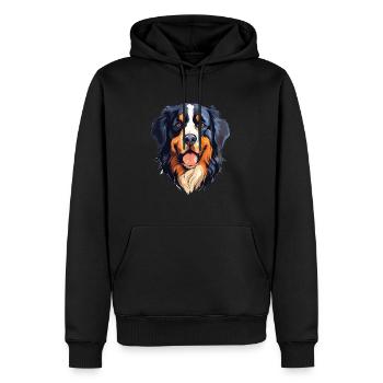 Berner Sennenhund Rasse Aquarell Cartoon Kawa - Männer Premium Bio Hoodie - Schwarz - Vorne - Nico (187cm)