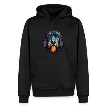 Schwarzer Russischer Terrier Hund Rasse Aquarell Karikatur - Männer Premium Bio Hoodie - Schwarz - Vorne - Nico (187cm)