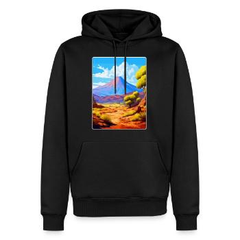 Parc national du Teide Espagne Affiche de voyage vintage - Sweat à capuche Premium bio Homme - noir - Devant - Nico (187cm)