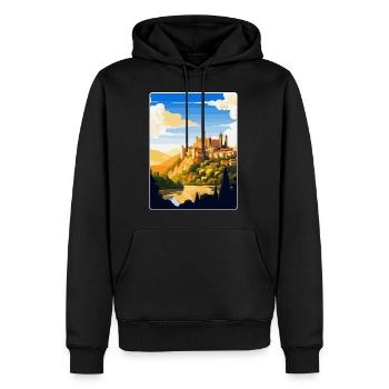Segovia Spanien Vintage Reiseplakat WPA Souvenir - Männer Premium Bio Hoodie - Schwarz - Vorne - Nico (187cm)
