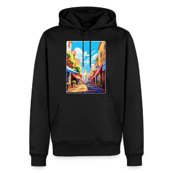 Perpignan Frankreich Vintage Reiseplakat Souvenir - Männer Premium Bio Hoodie - Schwarz - Vorne - Nico (187cm)