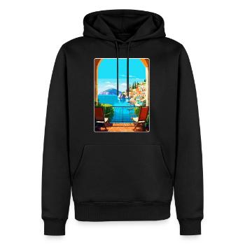 Capri Italie Affiche de voyage vintage WPA Art Souvenir - Sweat à capuche Premium bio Homme - noir - Devant - Nico (187cm)