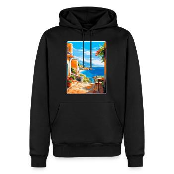 Crète Grèce Affiche de voyage vintage WPA Souvenir - Sweat à capuche Premium bio Homme - noir - Devant - Nico (187cm)