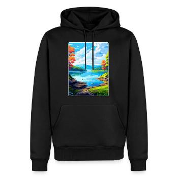 Lake Sainte Croix Frankreich Vintage Reiseplakat WPA - Männer Premium Bio Hoodie - Schwarz - Vorne - Nico (187cm)