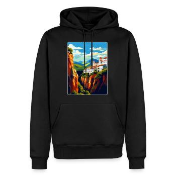 Ronda Espagne Affiche de voyage vintage WPA Art Souvenir - Sweat à capuche Premium bio Homme - noir - Devant - Nico (187cm)